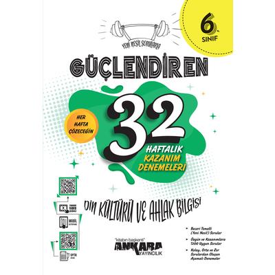 Ankara Yayıncılık 6. Sınıf Güçlendiren 32 Haftalık Din Kültürü ve Ahlak Bilgisi Kazanım Denemeleri