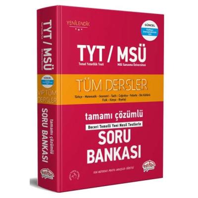 Editör Yayınları Tyt / Msü Tüm Dersler Çözümlü Soru Bankası