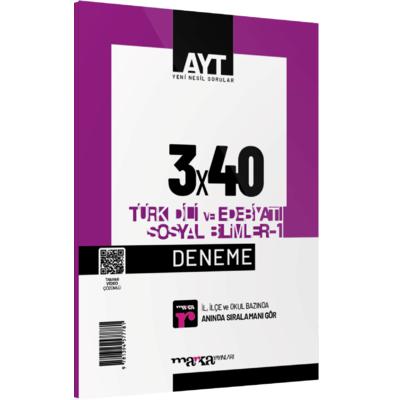 Marka Yayınları 2024 AYT Türk Dili ve Edebiyatı Sosyal Bilimler 1 3x40 Deneme