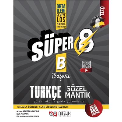 Nitelik Yayınları LGS 8. Sınıf Türkçe Süper Sözel Mantık Görsel Okuma ve Grafik Yorumlama Soru Kitabı
