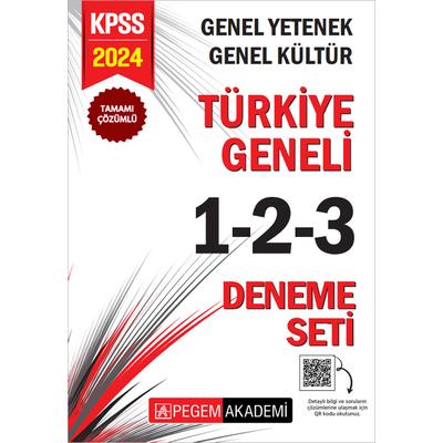 Pegem Yayınları 2024 KPSS Genel Yetenek Genel Kültür Türkiye Geneli Tamamı Çözümlü 1-2-3 (3'lü Deneme Seti)