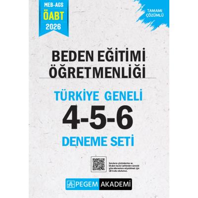 Pegem Yayınları 2026 MEB AGS ÖABT Beden Eğitimi Öğretmenliği Tamamı Çözümlü Türkiye Geneli 4-5-6 (3'lü Deneme Seti)