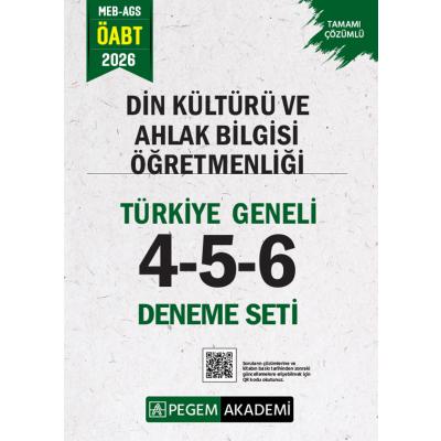 Pegem Yayınları 2026 MEB AGS ÖABT Din Kültürü ve Ahlak Bilgisi Öğretmenliği Tamamı Çözümlü Türkiye Geneli 4-5-6 (3'lü Deneme Seti)
