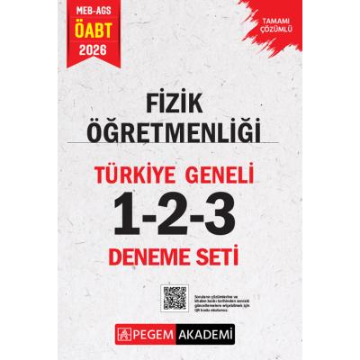 Pegem Yayınları 2026 MEB AGS ÖABT Fizik Öğretmenliği Tamamı Çözümlü Türkiye Geneli 1-2-3 (3'lü Deneme Seti)