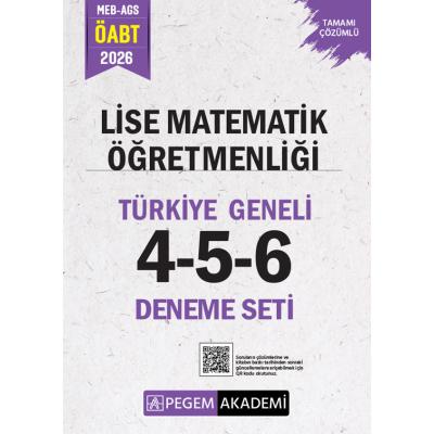 Pegem Yayınları 2026 MEB AGS ÖABT Lise Matematik Öğretmenliği Tamamı Çözümlü Türkiye Geneli 4-5-6 (3'lü Deneme Seti)