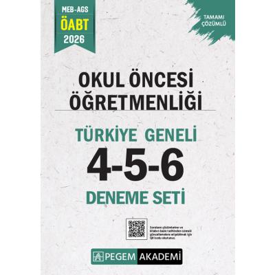 Pegem Yayınları 2026 MEB AGS ÖABT Okul Öncesi Öğretmenliği Tamamı Çözümlü Türkiye Geneli 4-5-6 (3'lü Deneme Seti)