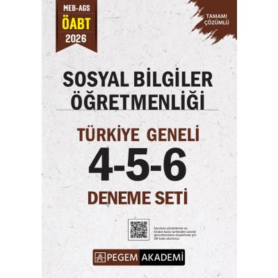 Pegem Yayınları 2026 MEB AGS ÖABT Sosyal Bilgiler Öğretmenliği Tamamı Çözümlü Türkiye Geneli 4-5-6 (3'lü Deneme Seti)