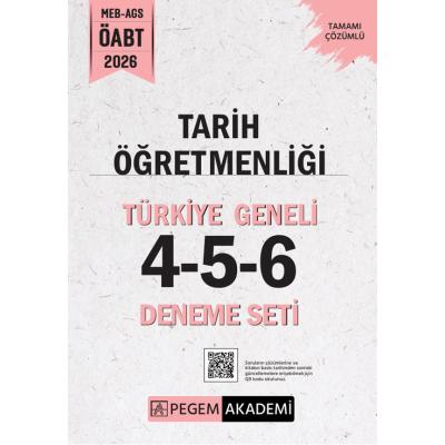 Pegem Yayınları 2026 MEB AGS ÖABT Tarih Öğretmenliği Tamamı Çözümlü Türkiye Geneli 4-5-6 (3'lü Deneme Seti)