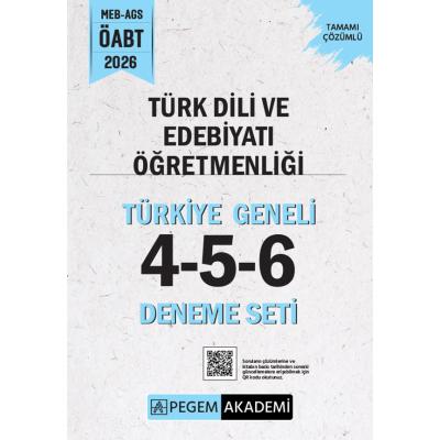 Pegem Yayınları 2026 MEB AGS ÖABT Türk Dili ve Edebiyatı Öğretmenliği Tamamı Çözümlü Türkiye Geneli 4-5-6 (3'lü Deneme Seti)