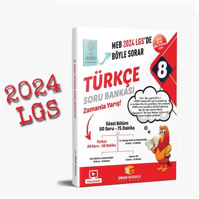 Sinan Kuzucu Yayınları 2024 LGS 8. Sınıf Türkçe Soru Bankası