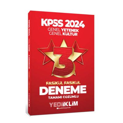 Yediiklim Yayınları 2024 KPSS Genel Yetenek Genel Kültür Tamamı Çözümlü 3 Yıldız Fasikül Deneme