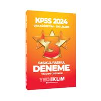 Yediiklim Yayınları 2024 Kpss OrtaöğretimÖnlisans  Fasikül Yıldız Tamamı Çözümlü 3 Deneme
