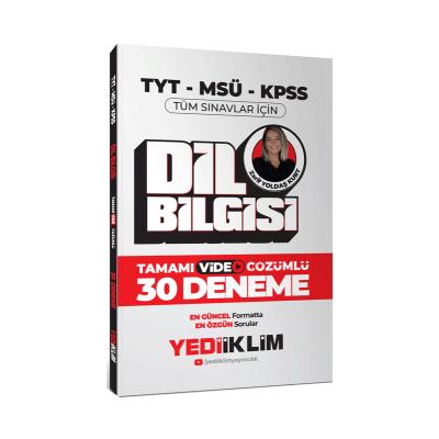 Yediiklim Yayınları 2024 TytMsüKpss Dil Bilgisi Tamamı Video Çözümlü 30 Deneme
